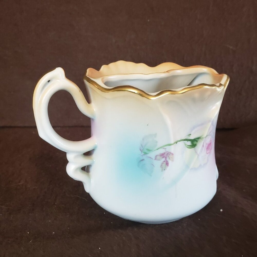 Vintage Antique Mustache Cup Brandenburg Roses Germany - Picture 5 of 15